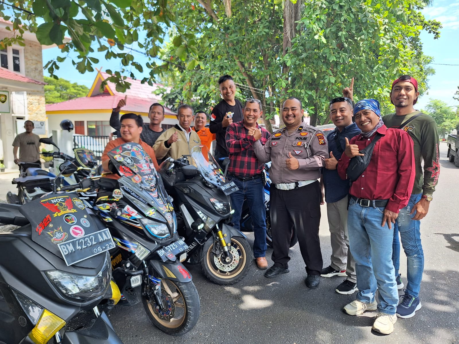 Foto Kopdar Bersama Satlantas, Komunitas Motor Pekanbaru Tolak Aksi Balap Liar