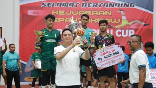 Foto Kapolda Riau Cup 2023, Tim Sepak Takraw Polres Siak Juara