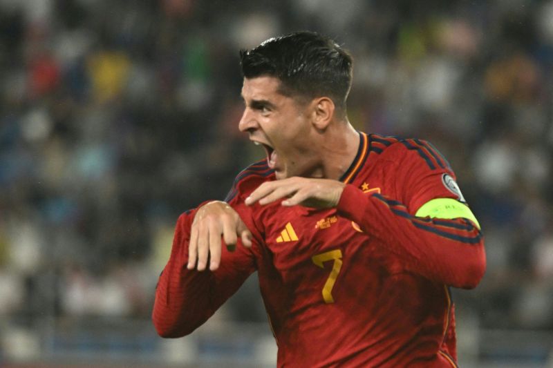 Foto Hattrick Alvaro Morata Warnai Kemenangan Telak Spanyol atas Georgia