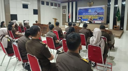 Foto Inspeksi ke Kejari Rohul, Begini Pesan Aswas Kejati Riau