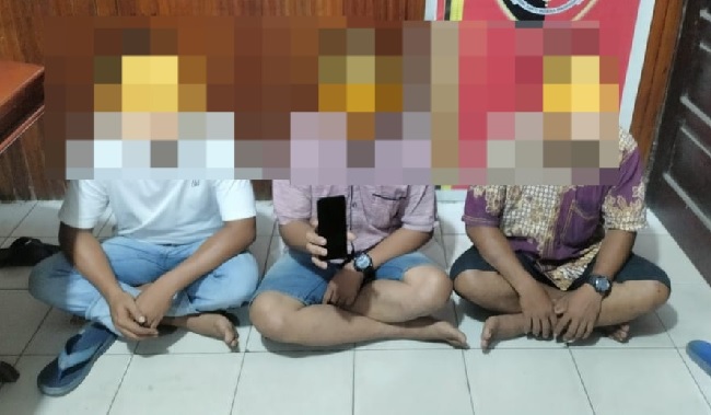 Foto Tiga Pencuri Handphone Diamankan Polres Dharmasraya