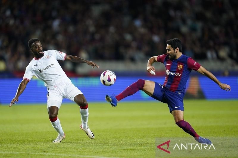 Foto Barcelona 1-0 atas Osasuna,Vitor Roque Cetak Gol Debut