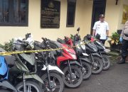 Foto Polres Padang Panjang Tangkap Pelaku Curanmor, BB-nya 9 Unit Motor