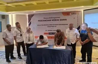 PT Semen Padang teken PKS Bersama Balai Pelaksana Penyediaan Perumahan (BP2P) Sumatera III, Direktorat Jenderal Perumahan, Kementerian Pekerjaan Umum dan Perumahan Rakyat (PUPR), pada Senin (24/6/2024)Ist