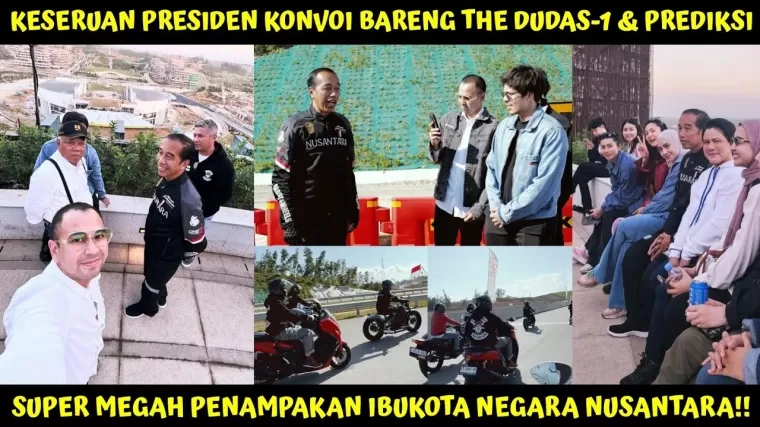 Presiden Jokowi saat berkendara menggunakan motor menyusuri jalan tol menuju Ibu Kota Nusantara (IKN) di Penajam Pasir Utara, Kalimantan Timur, Minggu 28 Juli 2024. (Foto: YouTube Raffi Ahmad)