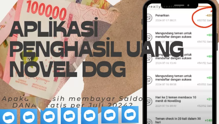 Ilustrasi Aplikasi Penghasil Uang, Novel Dog (foto: Youtuber Jadi Berkah/Canva)