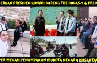 Presiden Jokowi saat berkendara menggunakan motor menyusuri jalan tol menuju Ibu Kota Nusantara (IKN) di Penajam Pasir Utara, Kalimantan Timur, Minggu 28 Juli 2024. (Foto: YouTube Raffi Ahmad)