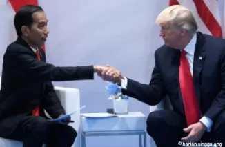 Presiden Jokowi bersama Donald Trump. (Fopto: Liputan6com)