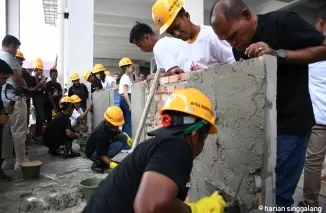 PT Semen Padang dan SIG Group menggelar temu ramah dengan para pekerja bangunan dari Kota Pekanbaru dan Kabupaten Kampar di Pekanbaru, Rabu (24/7/2024).Ist