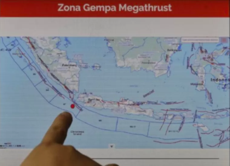 Ilustrasi Megathrust Selat Sunda. (Foto: RILIS ID)