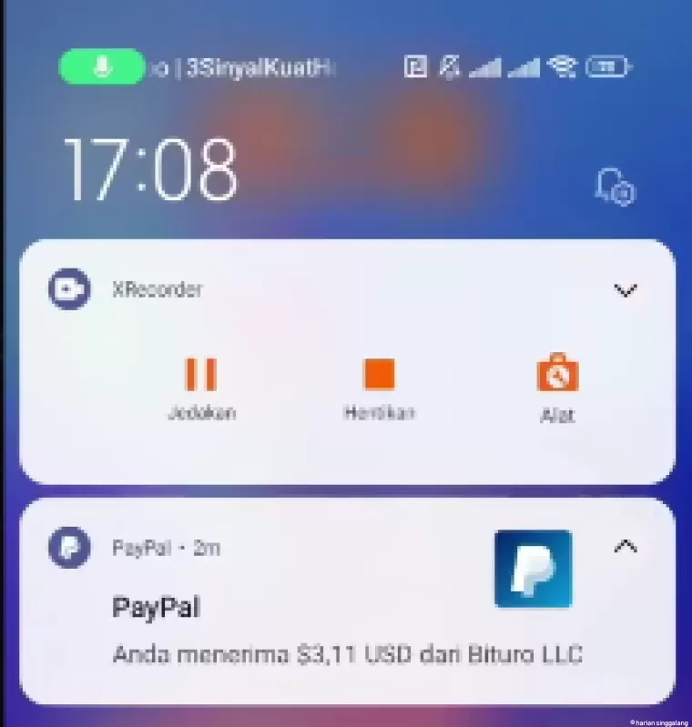 Bukti pembayaran aplikasi penghasil uang Bituro (foto: Youtuber Naufal354)