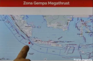 Ilustrasi Megathrust Selat Sunda. (Foto: RILIS ID)