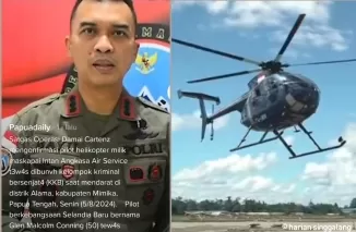 Pilot berkebangsaan Selandia Baru tewas di distrik Alama Kabupaten Mimika Papua Tengah pada Senin, 5 Agustus 2024. (Foto: Sumeks.co)