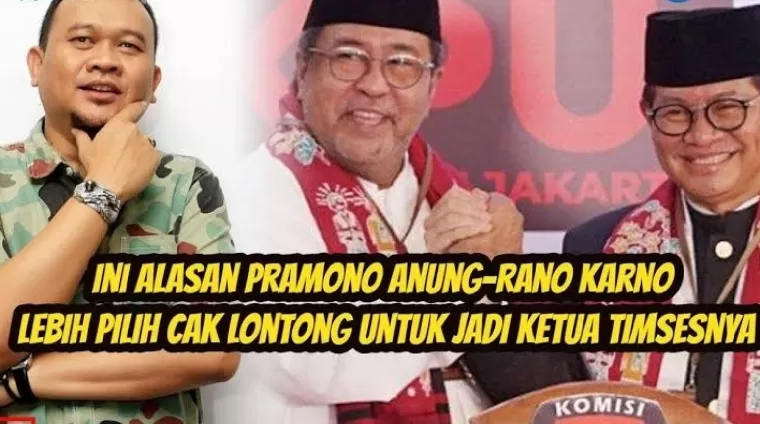 Pramono-Rano pilih Cak Lontong jadi Ketua Timses. (Foto: YouTube Tribun)