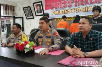 Kapolres Kota Pariaman saat konferensi pers. (antara)