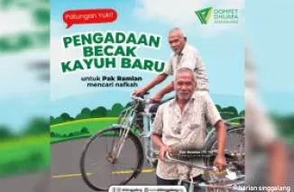 Bantu Pak Ramlan Mendapatkan Becak Sepeda Angkut Barang Baru