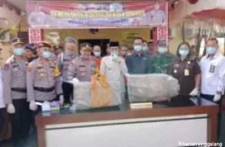 Tegas! Polres Pasbar Musnahkan 30 Kg Ganja Kering di Hadapan Tersangka