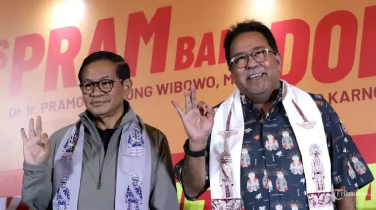 Pramono Anung - Rano Karno. (Foto: Tribunnews)