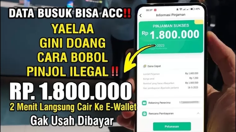 Pinjol langsung cair dengan limit Rp9 juta. (Foto: YouTube)