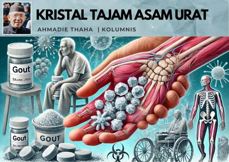 Ilustrasi Kristal Tajam Asam Urat