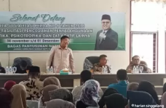 Anggota DPRD Sumbar Bagas Panyusunan Nasution Sosialisasikan Perda fasilitasi pencegahan narkotika psikotropika dan zat adiktif (Napza) kepada masyarakat di Lintau Buo Utara.(armadison)