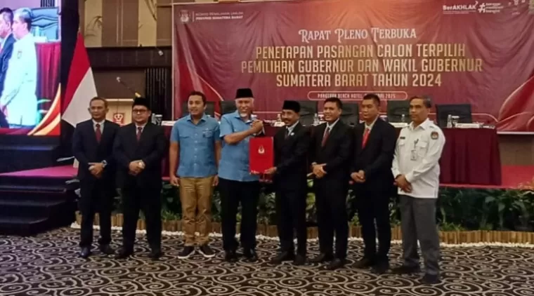 Mahyeldi-Vasko Resmi Pimpin Sumbar, KPU Tetapkan Pasangan Terpilih Pilkada 2024