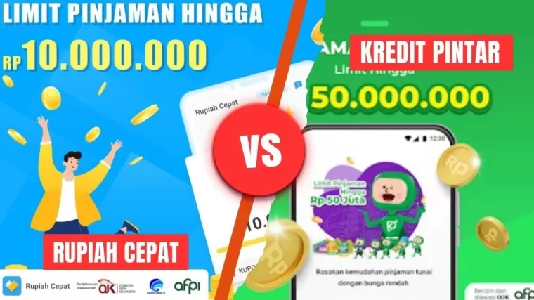 Perbandingan Pinjol Rupiah Cepat vs Kredit Pintar.