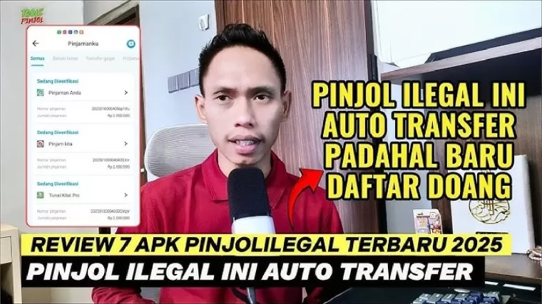 Aplikasi pinjol ilegal auto transfer.