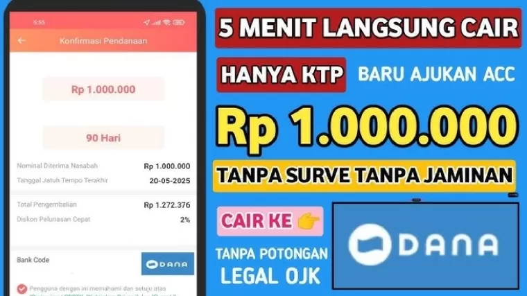 Aplikasi pinjol cair ke DANA.