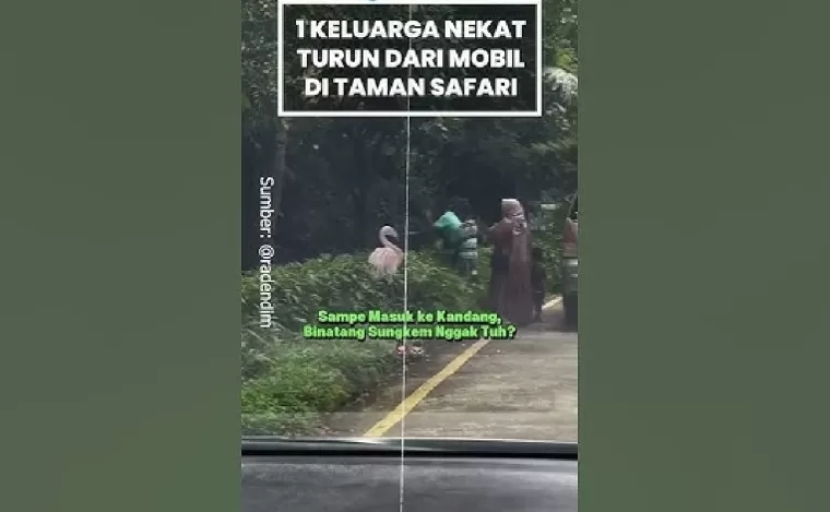 Taman Safari Indonesia mem 'blacklist' satu keluarga yang nekat keluar kendaraan di area satwa. (Foto: YouTube)