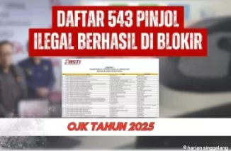 Pinjol ilegal diblokir OJK.