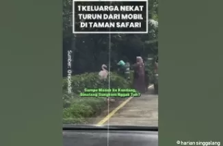 Taman Safari Indonesia mem 'blacklist' satu keluarga yang nekat keluar kendaraan di area satwa. (Foto: YouTube)