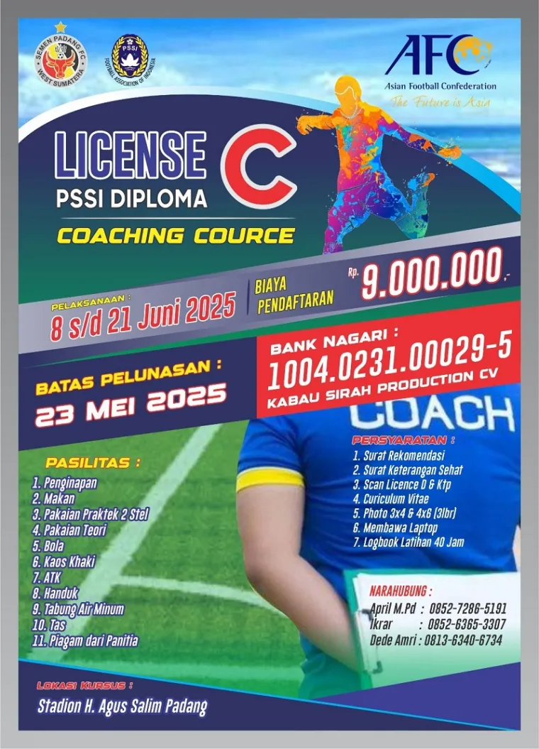 Semen Padang FC Tuan Rumah Pelatihan Pelatih Lisensi C Diploma PSSI