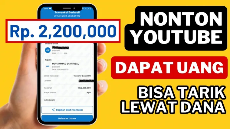 Aplikasi penghasil uang dengan nonton YouTube bisa hasilkan duit.