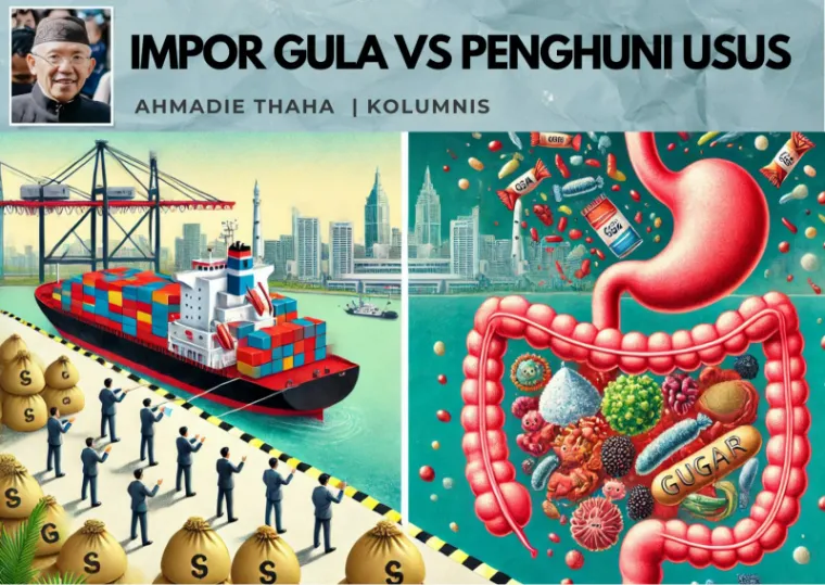 Ilustrasi Impor Gula vs Penghuni Usus