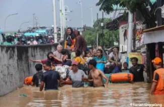 Banjir di Jakarta. (Foto: Garuda TV)